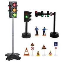 Childrens model scene diy early education toys traffic light signs road signs roadblocks traffic signs car set