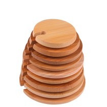 Water Glass Coffee Cup Accessories Universal Tea Cup Mark Mug Wood Bamboo Wood Glass Round Lid