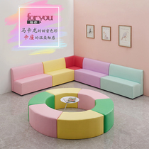Customized hotel hall early education center training institution card seat sofa kindergarten shopping mall waiting area corridor bench