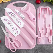 Set knife combination home baby food kitchen knife full set of kitchen utensils tools baby board two-in-one kitchen