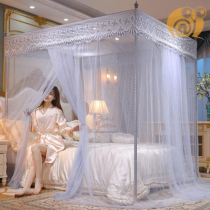 New landing court mosquito nets 18 m household Princess Wind 1 5m three-door door 1 2m bed thick stainless steel bracket