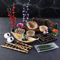Japanese dish decoration dishes embellished bamboo fence bamboo row Japanese barbecue SAB ornament platter decoration props