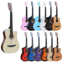 Factory Guitar Direct Sales 38-inch Folk Songs Popularize Beginner Beginner Folk Guitar Male and Female Students Practice Piano