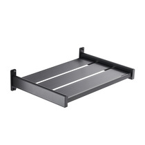 Multi-function oven rack Wall-mounted single-layer space aluminum kitchen storage rack thickened black microwave oven rack