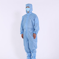 Antistatic coverall striped blue cleanroom garments dust-free workshop overalls hooded coverall three coveralls