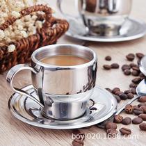 Stainless steel coffee cup suit Home Serie concentrated coffee cup Milk Cup With Handle Matching Dish
