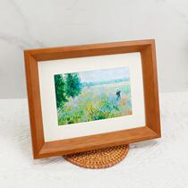 Solid wood wall-mounted photo frame ins simple style desktop tabletop 6 7 8 10 inch a4 four open 8 open framed picture frame