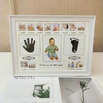Export baby hand and foot print mud foreign trade photo frame growth commemorative 12 months creative photo frame set up growth photo frame