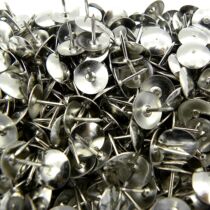 Factory direct silver pushpin metal plating 600 pieces boxed round head pushpin office Cork stud