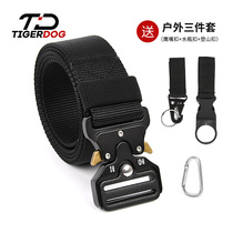 TigerDog Tactical belt Cobra automatic buckle Mens nylon canvas belt trend wild camouflage black