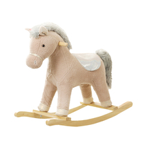 Trojan childrens rocking horse plush toy baby baby dual-purpose rocking car riding toy birthday gift