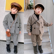 Boy suit suit suit autumn and winter fashion Childrens casual suit Korean version of child dress handsome boy boy fried street suit