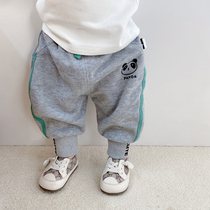Baby pants spring and autumn 0 a 1 year old childrens trousers thin Han fan childrens clothing casual wear loose baby big pp pants