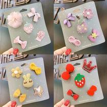 Japan-ROK wind baby baby sweat hair clip full bag cloth small hair clip childrens hair ornaments manufacturer direct