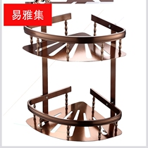 Suitable for rose gold space aluminum bathroom rack countertop toilet tripod double corner basket corner frame factory