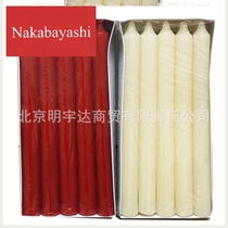Ordinary red and white lighting candles Smoke-free and tasteless thickened long rod candles with 10 pointed cylindrical rod wax