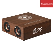 New wooden wireless charging Bluetooth speaker clock alarm clock touch home desktop audio gift