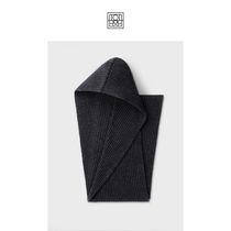 Toteme ladies 2022 spring new dark gray wool yak hair ribbed hood scarf