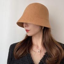 Wool Wool Fisherman's Hat Children Autumn and Winter Grey Joker Bucket Hat Korean Tide Japanese Retro Bell Net Red Pot Hat