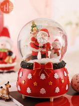 Christmas Crystal Ball New Years Music Box Holiday Theme Wind Rotating Snowflake Music Box Mens and Womens Birthday Gifts