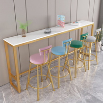 Balcony bar table Window integrated household table and chair Simple wall bar table Milk tea shop high-legged table