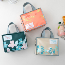 With rice lunch box bag office workers simple insulation bag aluminum foil thickened insulation bag Bento bag female waterproof tote bag