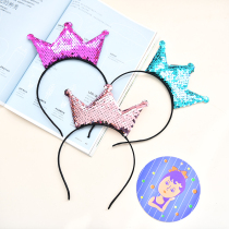 Child Cartoon Happy Birthday Party Hair Hoop Glowing Korean Version Cute Mitch Minnie Headwear Princess Girl Dress Up