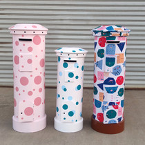 Custom-made large mailbox model creative color graffiti vertical mailbox piggy bank ornaments outdoor iron retro props