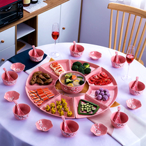 Shaoyin Net red platter set of ten bowls and ten dishes set home Creative ceramic reunion party hot pot