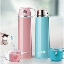  304 large capacity stainless steel thermos cup male and female student cup Korean portable outdoor cartoon water cup pot with lid