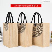 Retro jute shopping bag Shoulder Linen Linen Hemp Cloth Hand Coarse Hemp Bag Single Package Women Cotton Linen Bag
