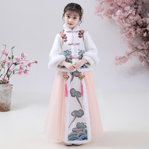 Girls costume Hanfu Super fairy girl childrens clothing skirt childrens baby New year clothes Chinese style Tang costume spring and autumn