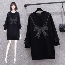 Pregnant women Spring and Autumn Winter clothing season breastfeeding clothes out large size loose Korean sweater coat tide long dress