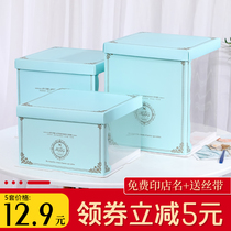 Translucent birthday cake box packing box 6 8 10 12 inch batch single double layer plus high net red custom hair