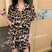 Japan you gelato pique sexy silk BAO WEN pajama suit summer thin section can be worn outside home clothes