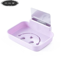 Non-perforated non-marking paste wall soap box Drain soap rack Soap holder shelf Creative smiley face soap box