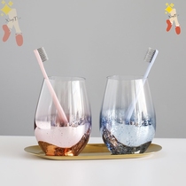 Wash Cup ins Wind egg-shaped lead-free glass mouthwash minimalist mouthwash Cup Nordic brush wash cup with tray