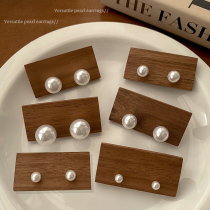 fever same style ins pearl earrings 2023 new trendy French niche design sense earrings Hepburn earrings women