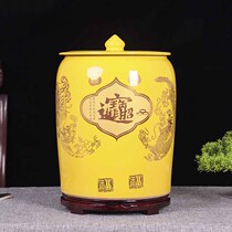 Jingdezhen new Chinese ceramic rice tank household water tank with lid rice bucket 20kg 30kg sealed insect proof moisture proof