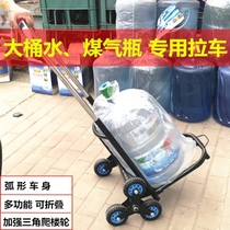 Trolley with bottled water folding household small car pulling bucket luggage car drinking machine bucket trolley trolley