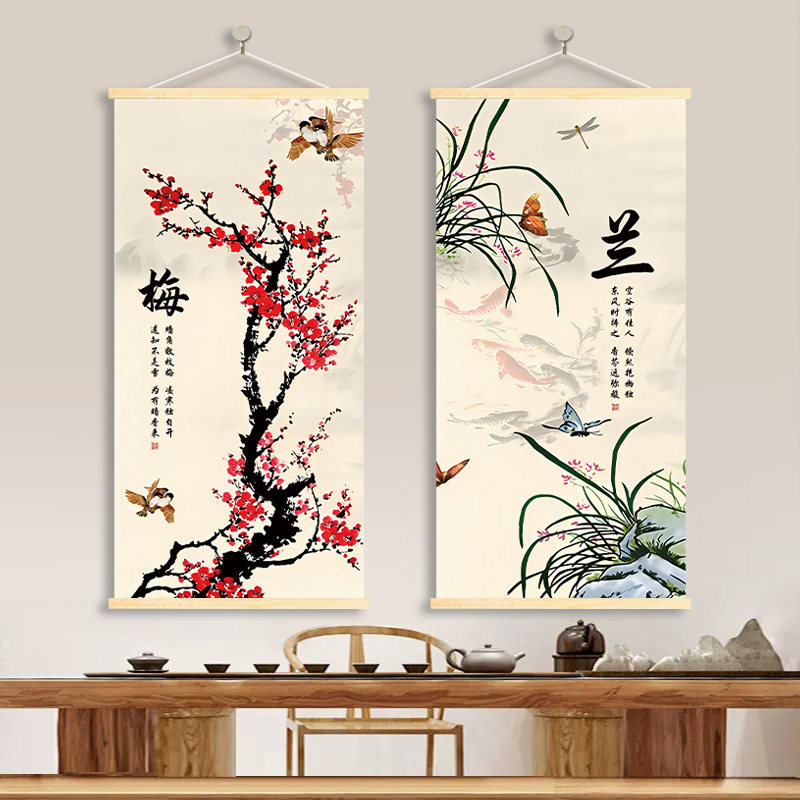 梅兰竹菊新中式挂画-梅兰竹菊新中式挂画促销价格、梅兰竹菊新中式挂画