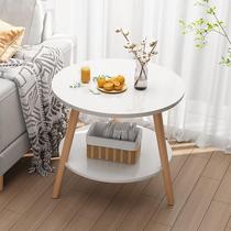 Double layer Easy small tea table minimalist modern creativity small round table small family sofa side a few balcony mini small table