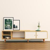 TV Cabinet Tea Table Combination Nordic Retractable Lockers Rental House Simple Bedroom Hotel Solid Wood TV Cabinet