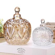 European-style crystal glass fruit plate home candy box personality hotel exquisite small dim sum candy pot sweet stall