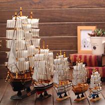 Vespic Number Large Sailing Model Wooden Boat Swing Piece One Sail Smooth Wood Simulation Craft Boat Decoration Gift