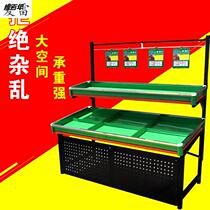 Supermarket fruit and vegetable display rack Fruit and vegetable store shelves sub-fruit and vegetable rack thickened double-layer fruit shelves