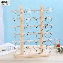 Pylons large props solid wood glasses shelf display rack placed thick wood simple two-layer ornaments double row