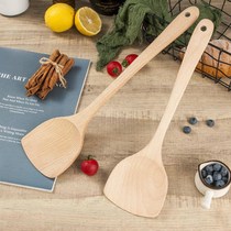 Wooden shovel beech wood non-lacquered non-stick pan special wooden spatula wok shovel cooking Wood shovel rice spoon spoon spoon set