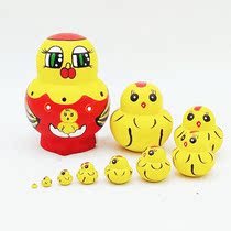 ten Layers Small Belly Egg Shell Chicken Russian Kit Wooden Craft Gift Toy Valentines Day Childrens Gifts Swing