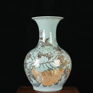 景德镇花瓶陶瓷大师手绘描金新中式-景德镇花瓶陶瓷大师手绘描金新中式